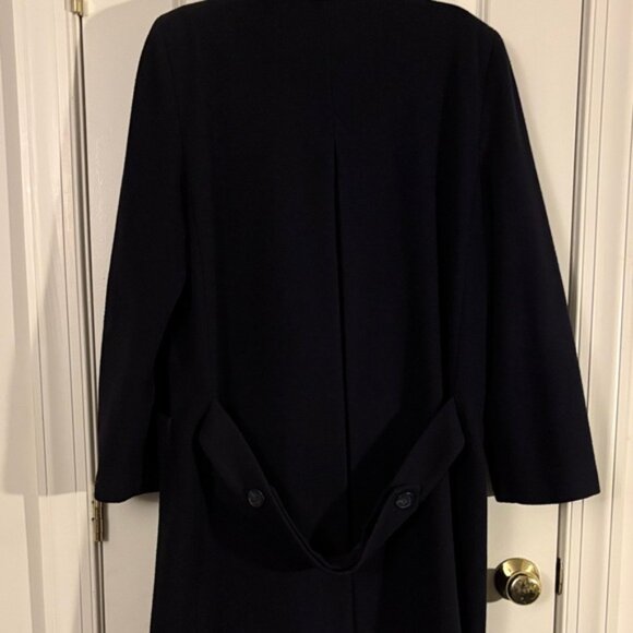 Perry Ellis Navy Double-Breasted Wool Coat - Picture 5 of 10